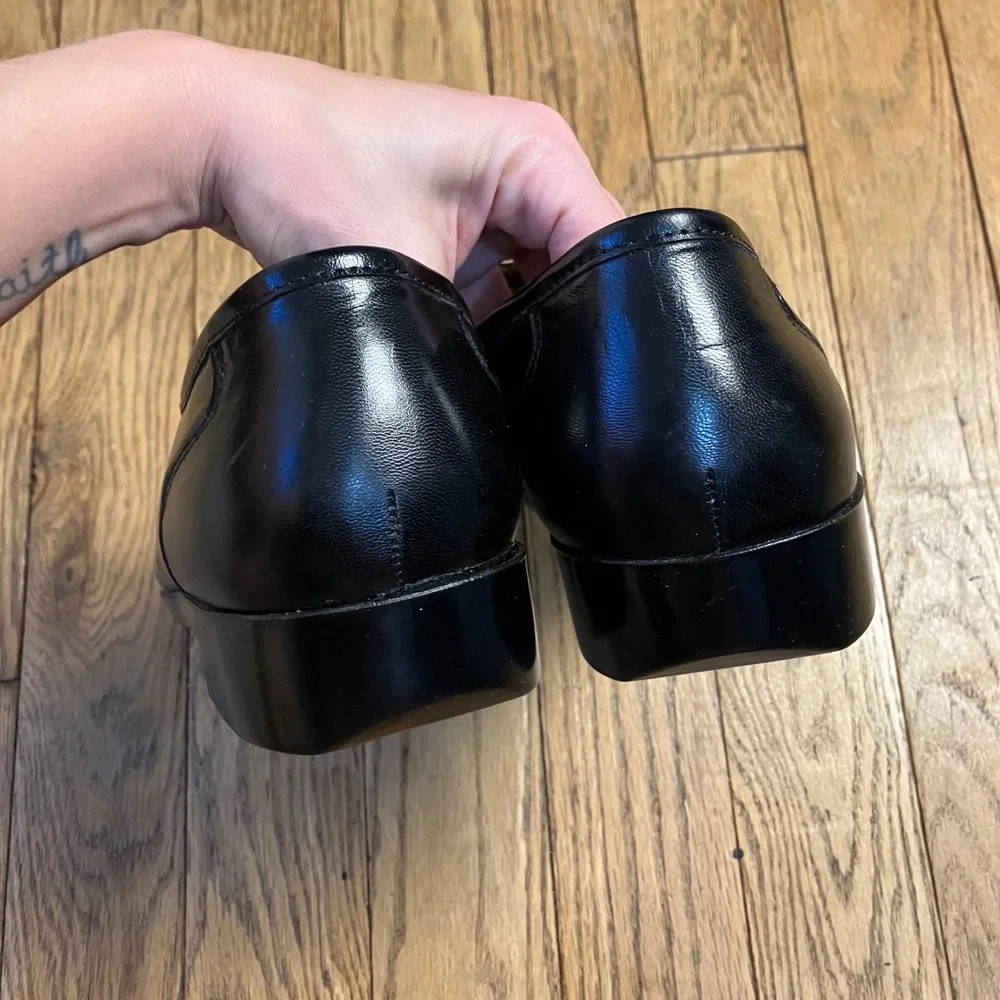 French Shriner Concord Mens 15M Black Leather Penny Loafers Dress Shoes